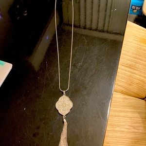 Long necklace sturdy chain tassel on end